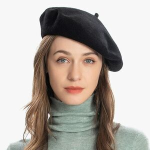 NWT Classic Black Wool Beret